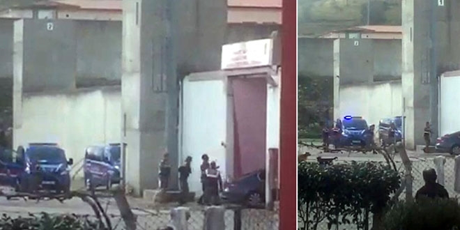Cezaevine alınmayınca, otomobiliyle kapıya çarparak girdi