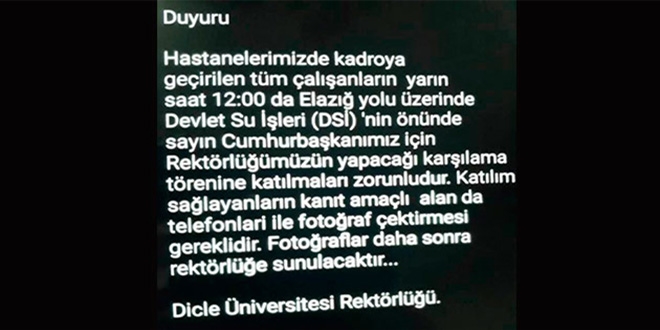 Dicle Üniversitesi'den o mesajla ilgili açıklama