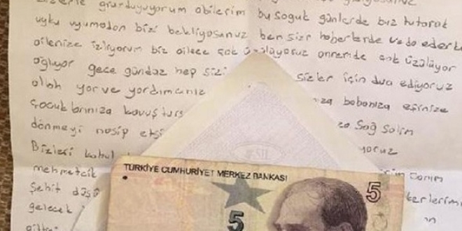 Okul harçlığını Afrin'deki Mehmetçiğe gönderdi