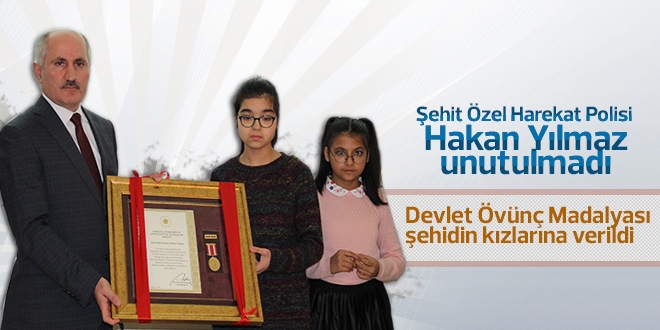 Şehit polis memurunun madalyasını 6 yaşındaki kızı aldı