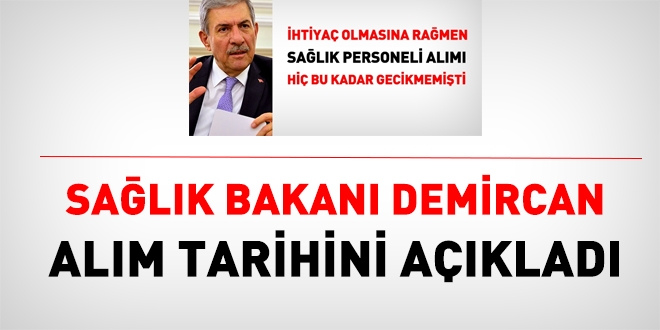 Salk Bakan, personel alm ilan iin tarih aklad