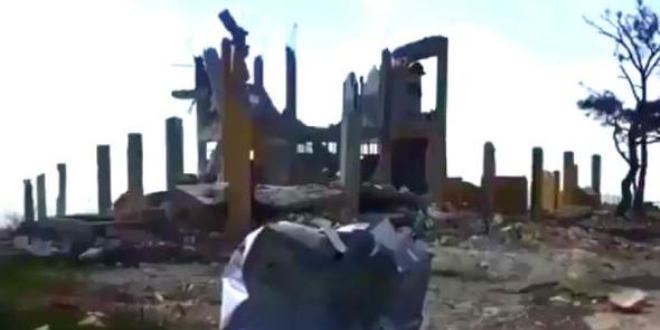 Afrin'de teröristlerin çocukları eğittiği kamp görüntülendi