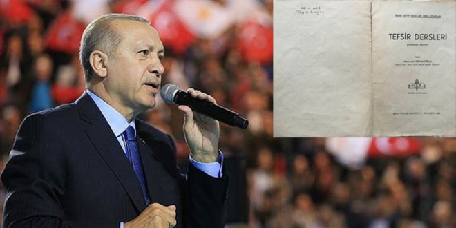 Erdoğan tesadüfen bulunan 45 yıllık ders kitabını istedi