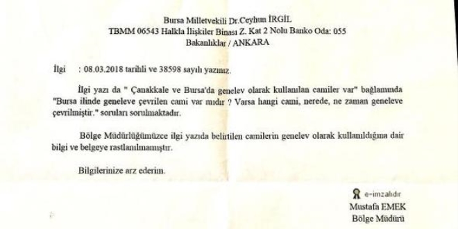 Bursa Vakıflar Bölge Müdürü'nden açıklama