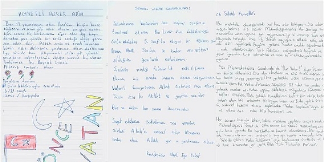 Miniklerden Mehmetçik'e mektup