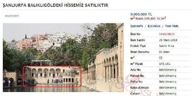 Şok eden ilan! Balıklıgöl'ü 9 milyon liraya satılığa çıkardı...