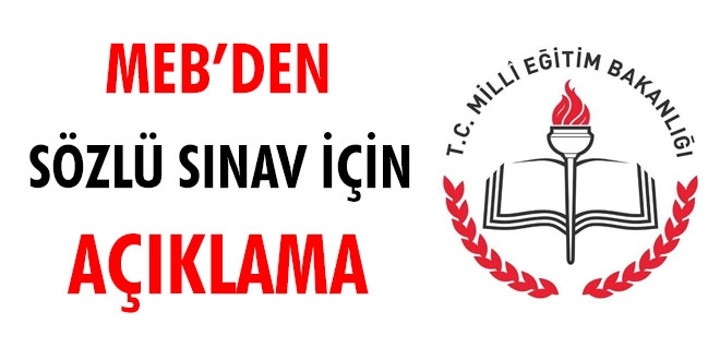 MEB'den sözlü sınav için açıklama