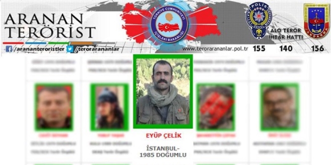 Yeşil listedeki terörist etkisiz hale getirildi