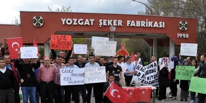 Şeker Fabrikalarında çalışan işçiler kadro istiyor