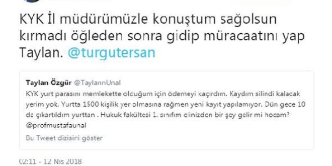 Yurttan çıkartılan öğrencinin imdadına Rektör yetişti
