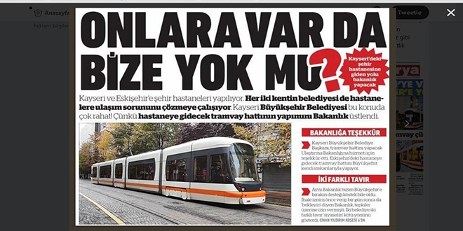Kayseri ile Eskişehir arasında twitter atışması
