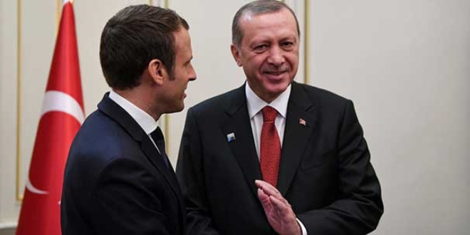 Cumhurbaşkanı Erdoğan, Macron ile görüştü