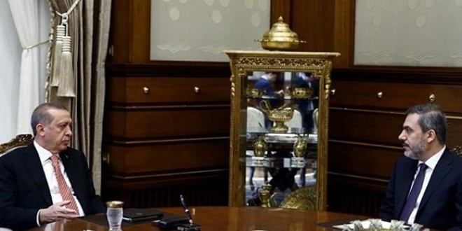 Cumhurbaşkanı Erdoğan, MİT Müsteşarı Fidan'ı kabul etti