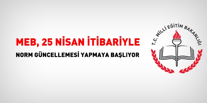 MEB, 25 Nisan itibariyle norm gncellemesine balyor