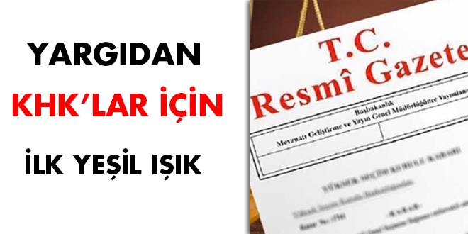 Yargıdan 'KHK'lılar için ilk yeşil ışık