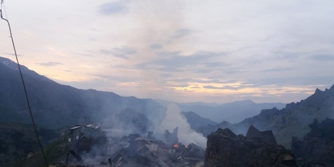 Artvin'de yangın: 19 yayla evi kül oldu