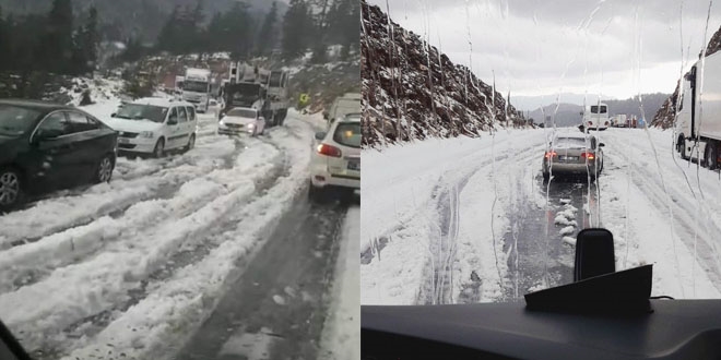 Antalya-Konya karayolunda Mayıs ayında kar engeli