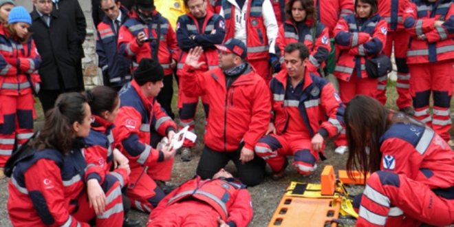 Antalya'da 100 sağlık personeli'nin katıldığı tatbikat