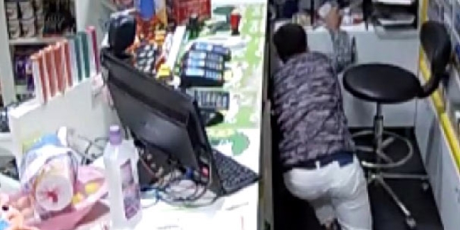 Emekleyerek bin 300 lira çaldı tuvalet camından kaçtı