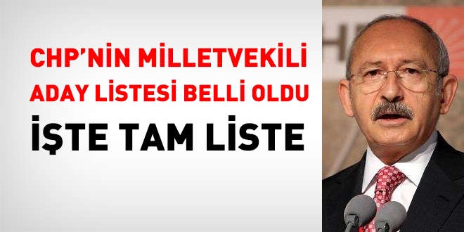 te CHP'nin 600 kiilik milletvekili kesin aday listesi