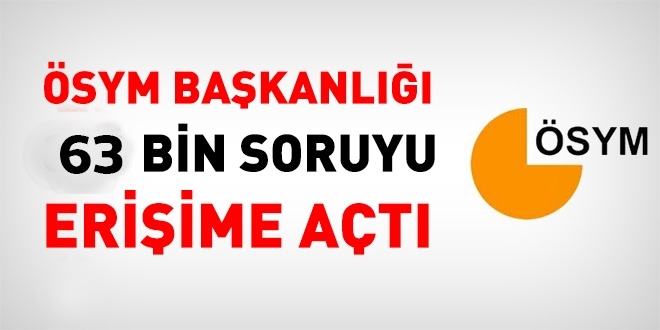 ÖSYM, toplamda 63 bin soruyu adayların erişimine açtı