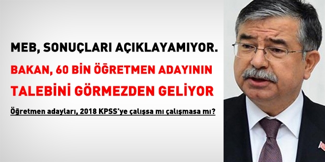 Bakan İsmet Yılmaz sonuçları geciktirdiği için öğretmen adayları 2018 KPSS'ye çalışamıyor