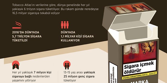 Her yıl yaklaşık 6 trilyon sigara tüketiliyor