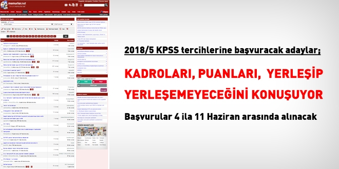 2018/5 KPSS tercihlerine bavuran adaylar, forumda buluuyor