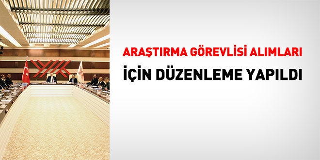 Araştırma görevlisi alımları için düzenleme yapıldı