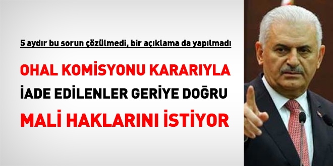 OHAL Komisyonu kararıyla görevde dönenler, mali haklarını istiyor