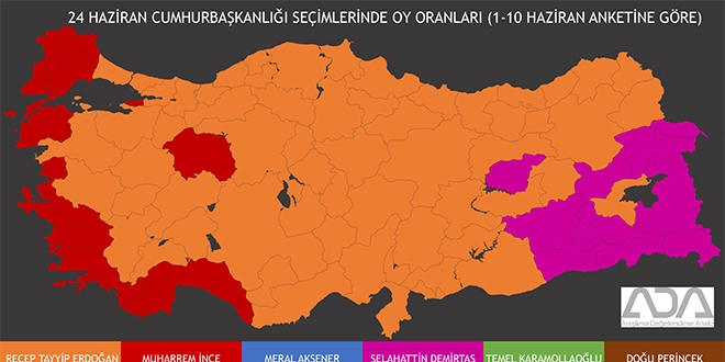 Ada irketi, 24 Haziran anket seim sonularn aklad