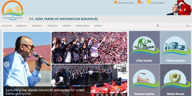 Tarım Bakanlığı, Urfa mitingini resmi sitesine koydu