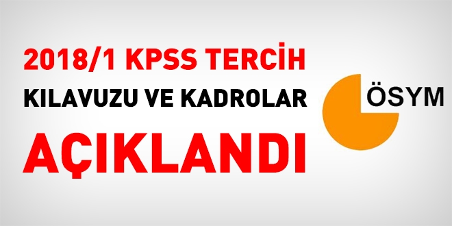 2018/1 KPSS Tercih klavuzu ve kadrolar akland