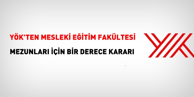 YÖK'ten, Mesleki Eğitim Fakültesi mezunları için bir derece kararı