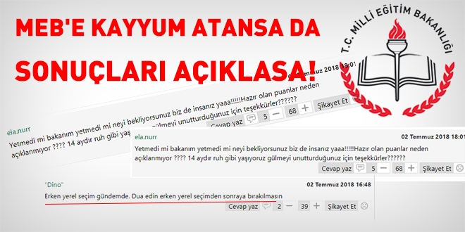 MEB'e kayyum atansa da sonular aklasa...