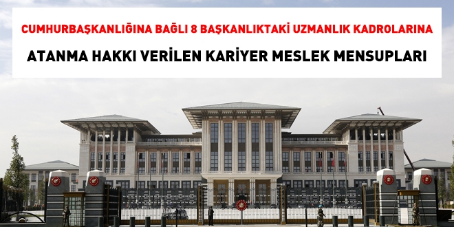 Tüm uzman ve müfettişlere ayrım yapılmadan Cumhurbaşkanlığındaki başkanlıklara atanma imkanı verildi