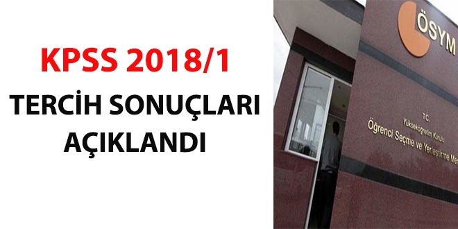 KPSS 2018/1 tercih sonular akland