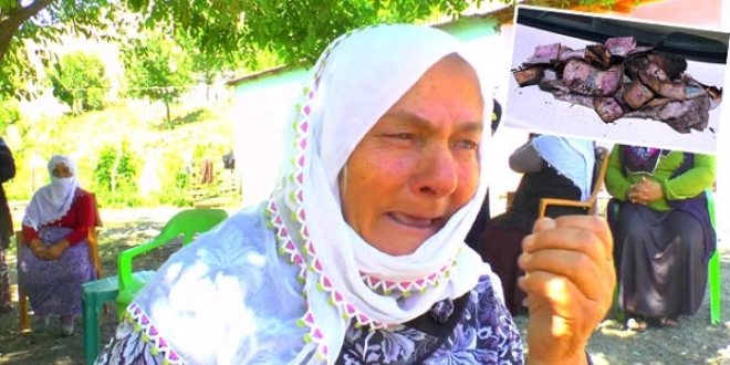 Eviyle beraber sandıkta sakladığı 155 bin lirası da kül oldu