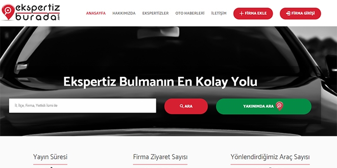 Bu site, yakınızdaki oto ekspertiz firmalarını gösteriyor