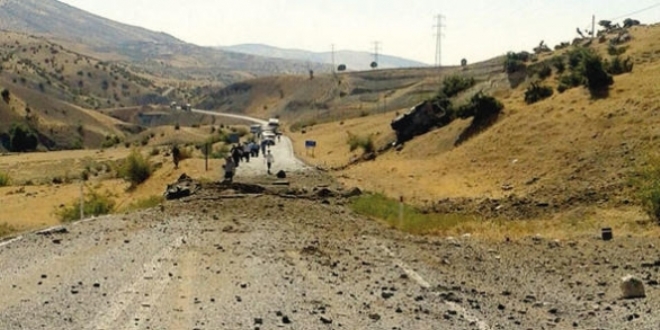 Siirt'te yola tuzaklanan el yapımı patlayıcı infilak etti