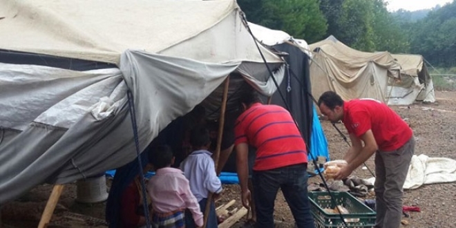 Ordu'da fındık işçileri su baskını nedeniyle tahliye edildi