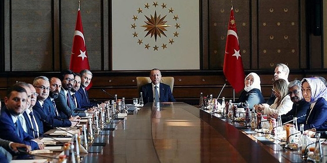 Cumhurbakan Erdoan MSAD heyetini kabul etti