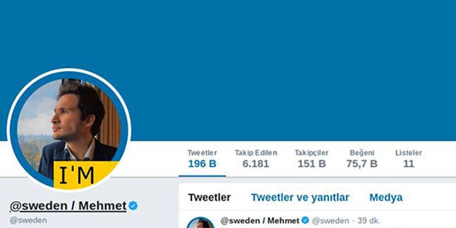 İsveç'in resmi Twitter hesabı Türk öğrenciye emanet