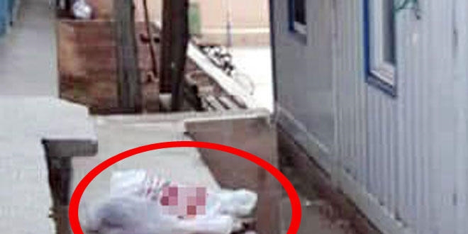 Okulun bahçesindeki naylon poşetten çıkan şoke etti