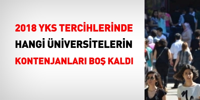 2018 yılında, en çok hangi üniversitelerin öğrenci kontenjanları boş kaldı?