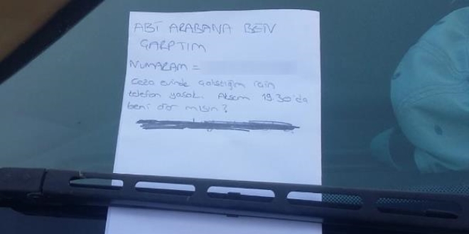 'Abi arabana ben çarptım, 19.30'da beni arar mısın?'