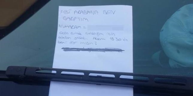 'Abi arabana çarptım' notunu kimin bıraktığı belli oldu