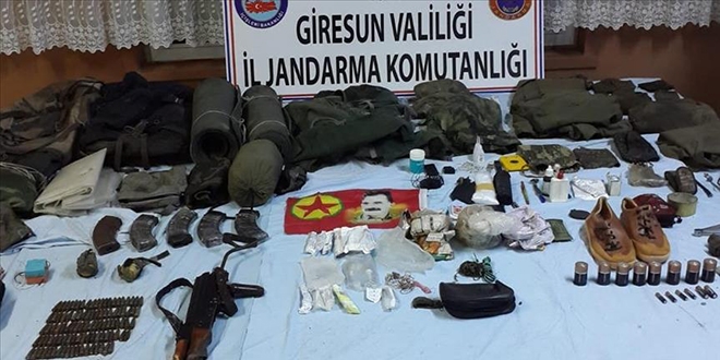 Giresun'daki terör operasyonunda mühimmat ele geçirildi