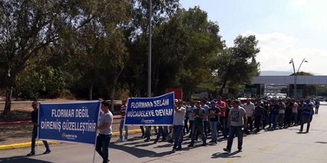 Tüpraş'ta iş bırakma eylemi tam güne çıktı