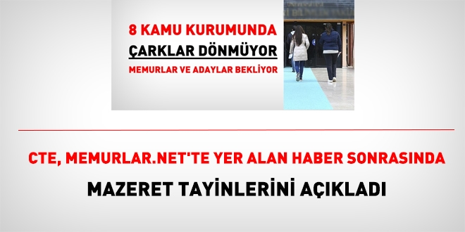 CTE, mazeret tayin sonuçlarını açıkladı